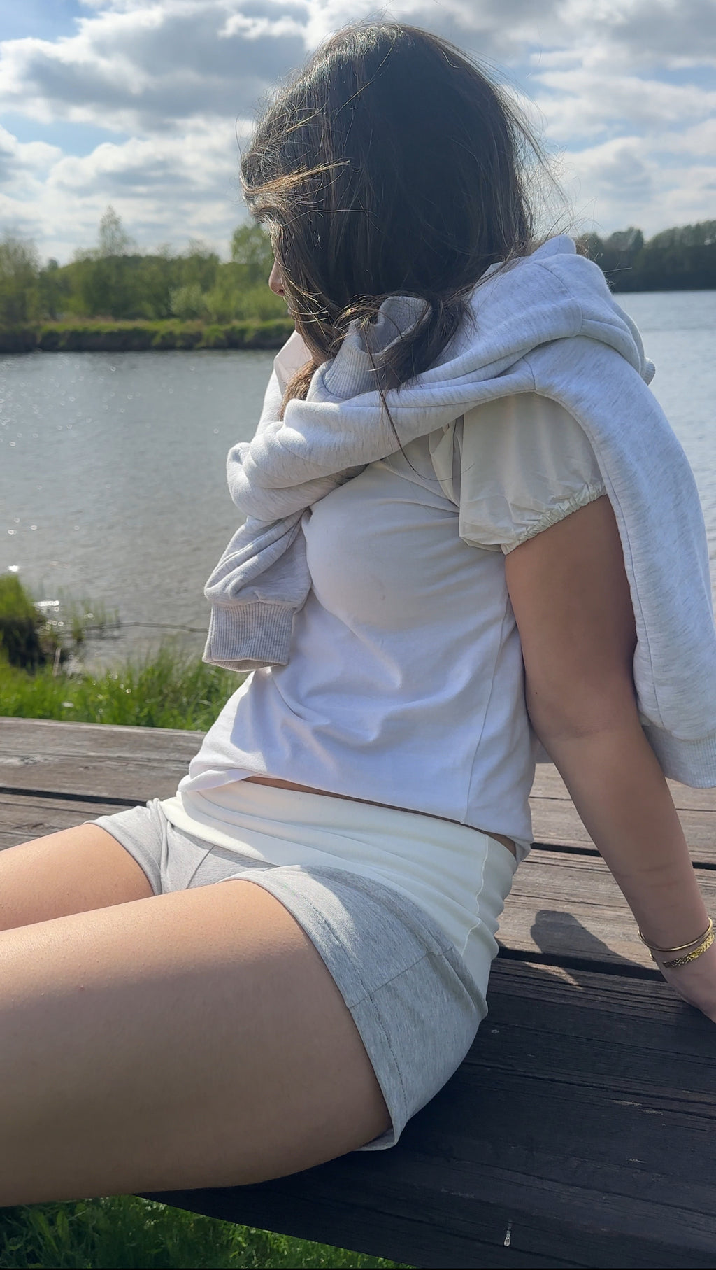 Grey Offwhite Shorts