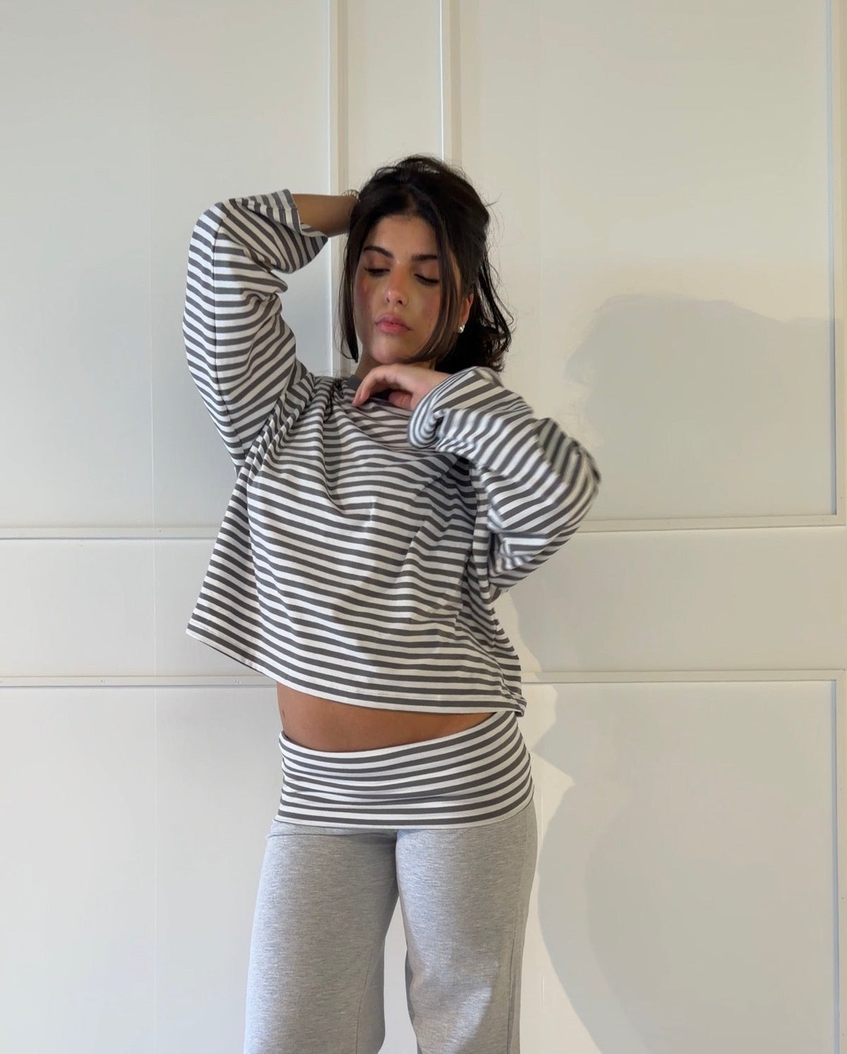 SS Fold Over Pants Grey/Grey- PRE ORDER
