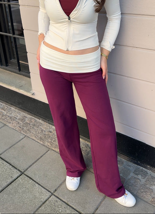 Plum Off White Pants