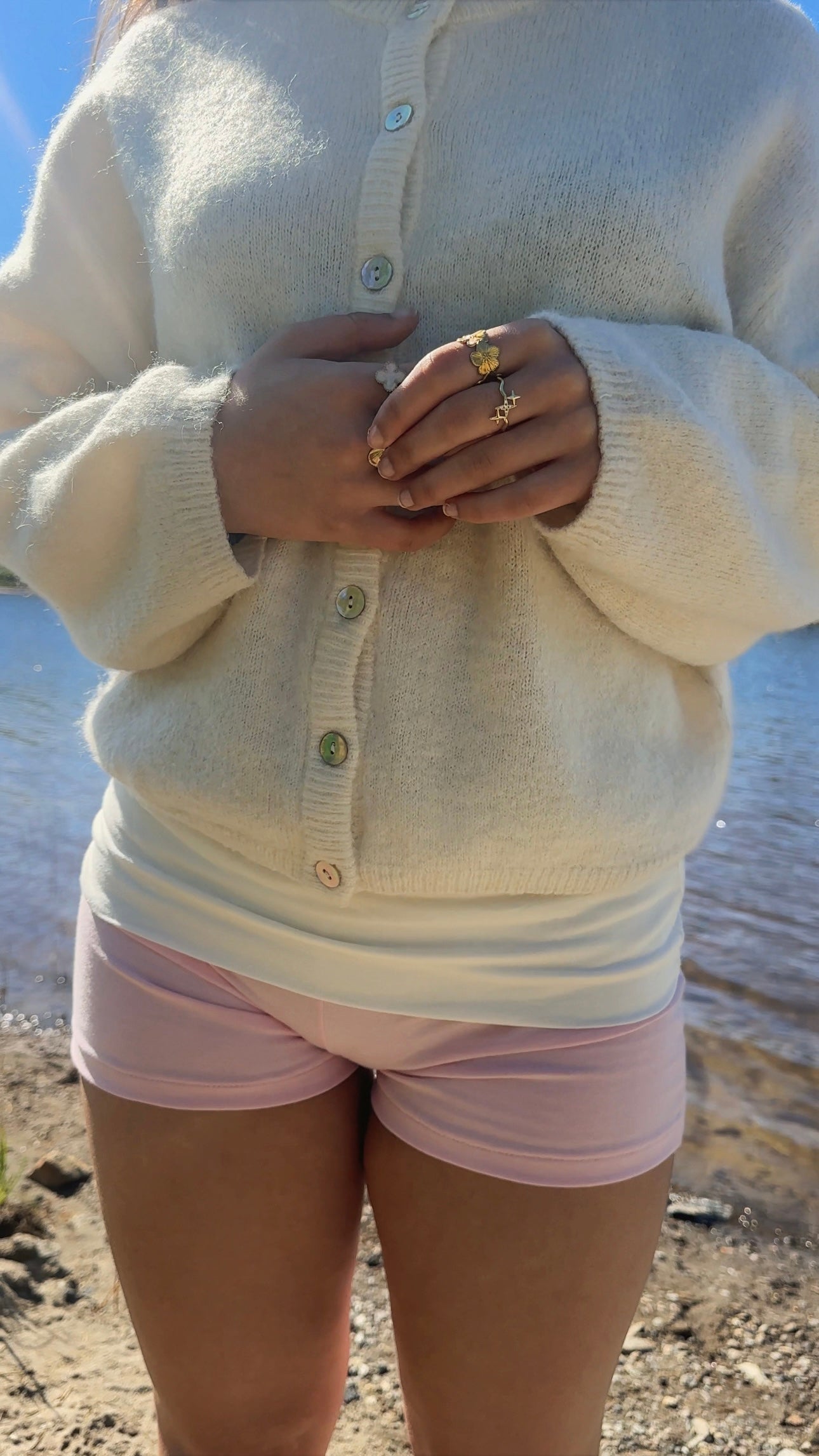 VELA Fold Over Shorts Pink