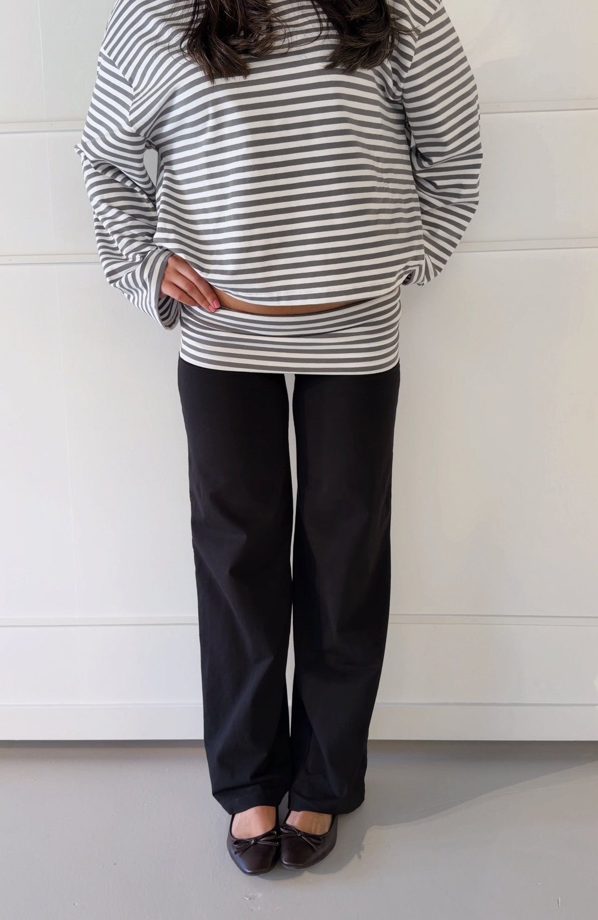 SS Fold Over Pants Grey/Black