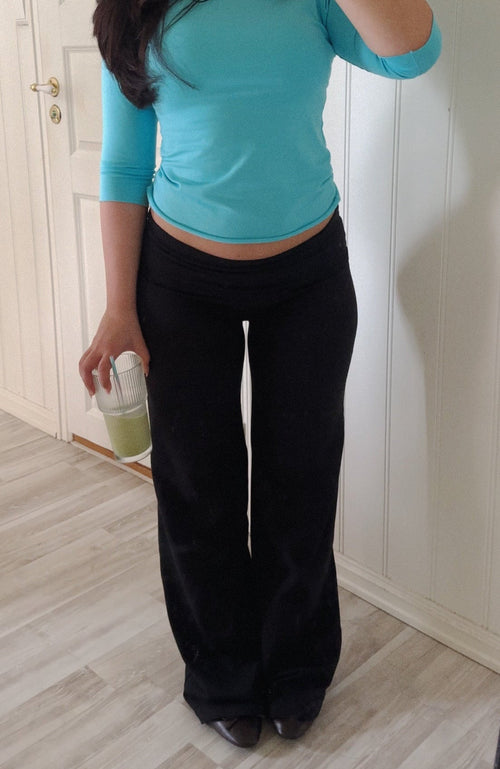 VALEA Fold Over Pants Black