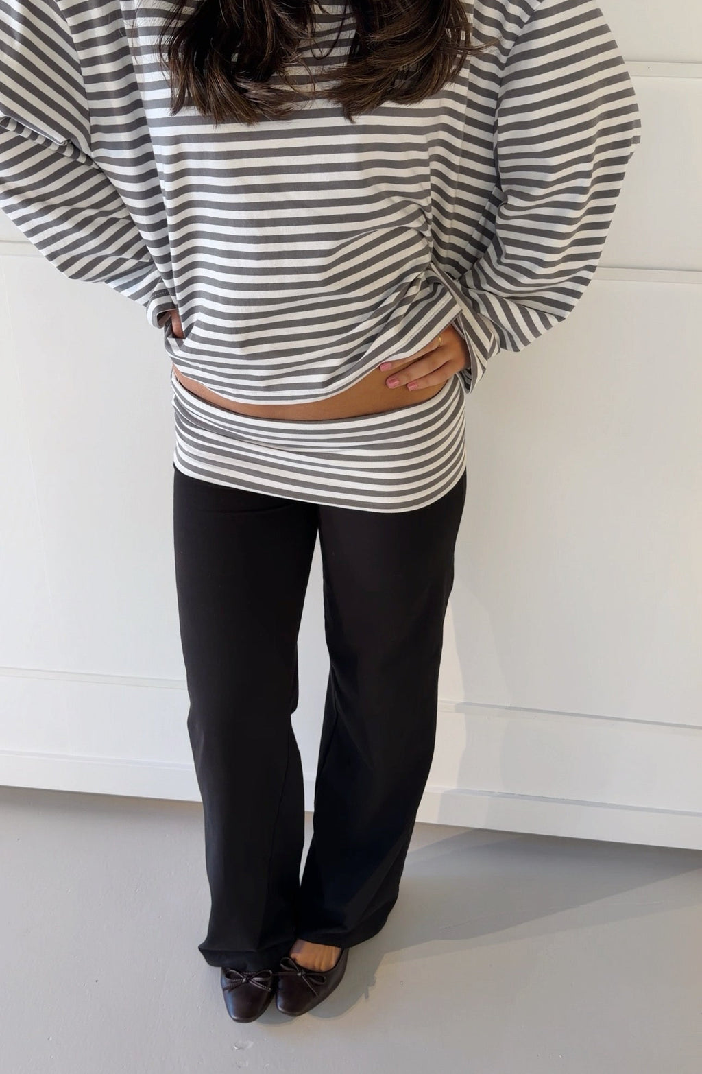 SS Fold Over Pants Grey/Black