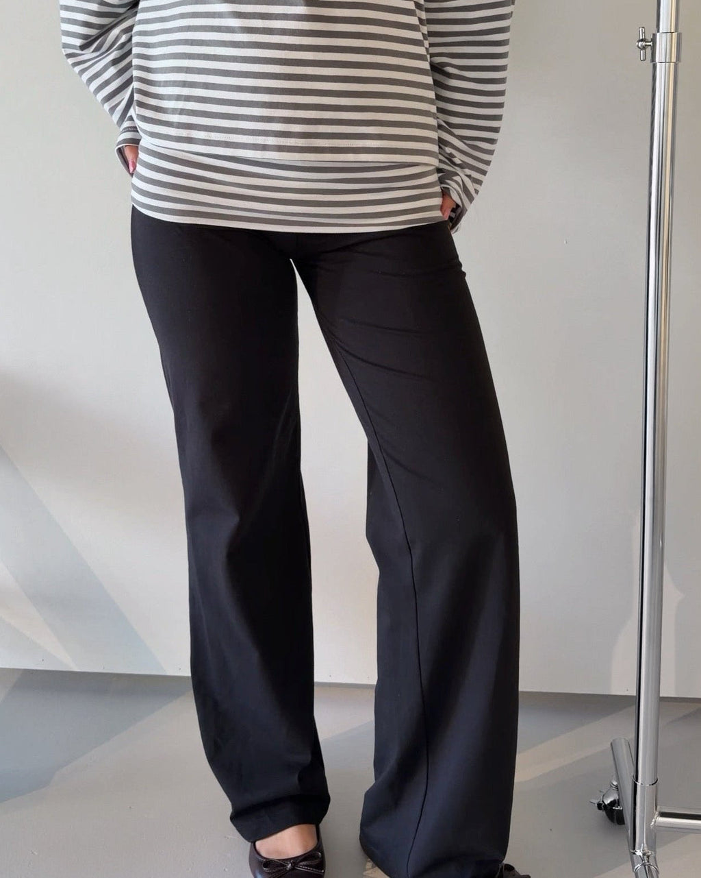 SS Fold Over Pants Grey/Black