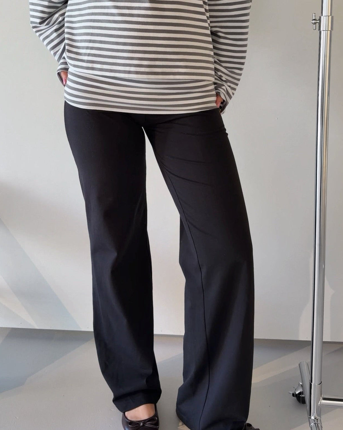SS Fold Over Pants Grey/Black