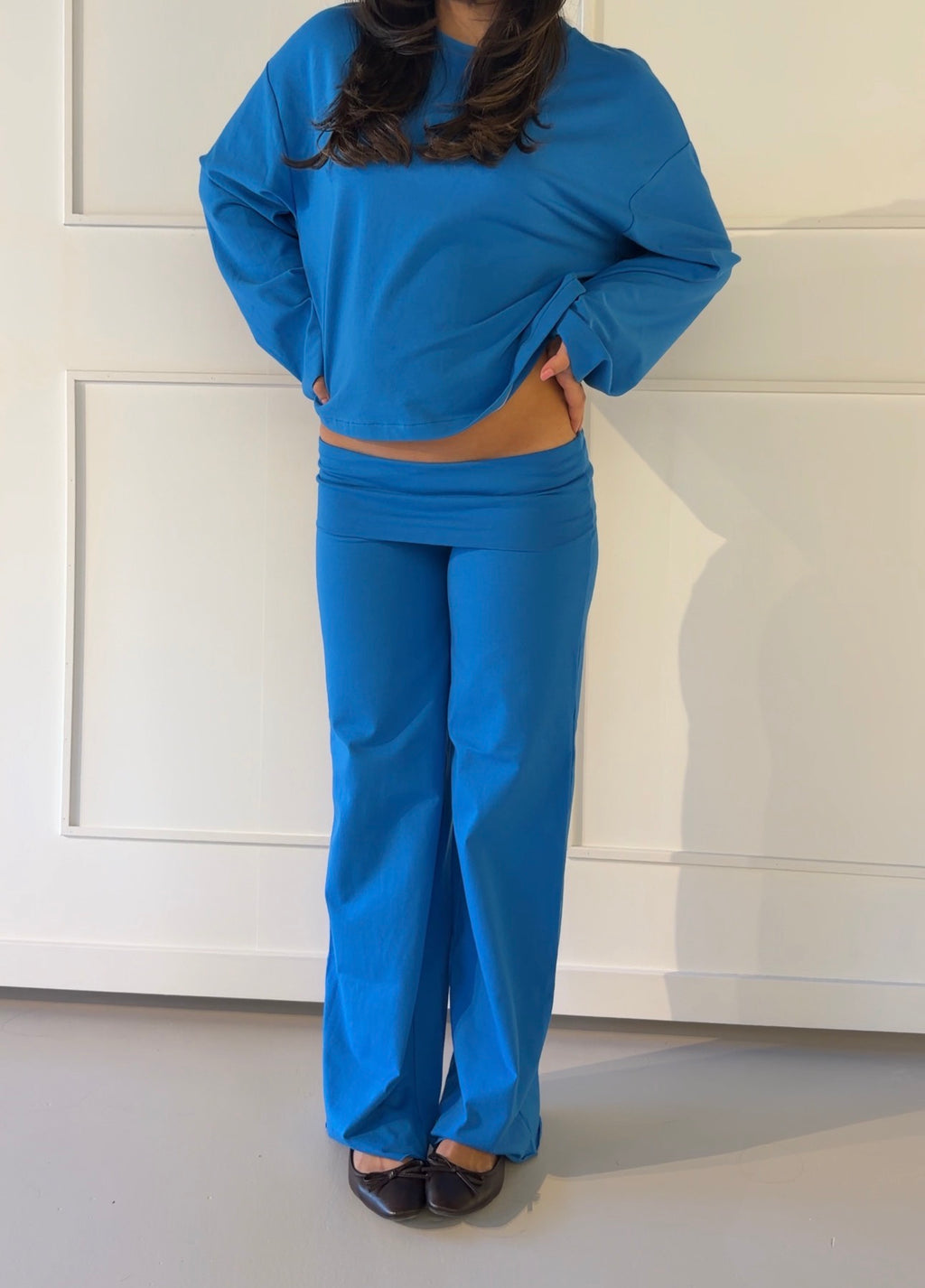 Capri Blue Fold Over Pants - PRE ORDER