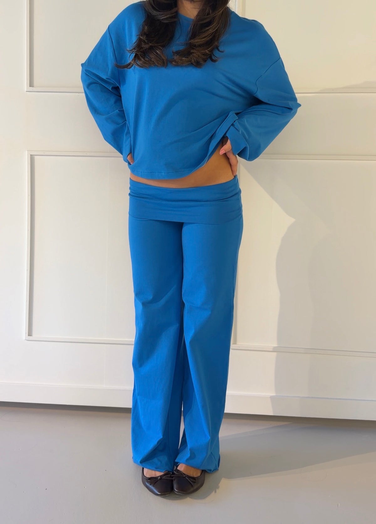 Capri Blue Fold Over Pants - PRE ORDER