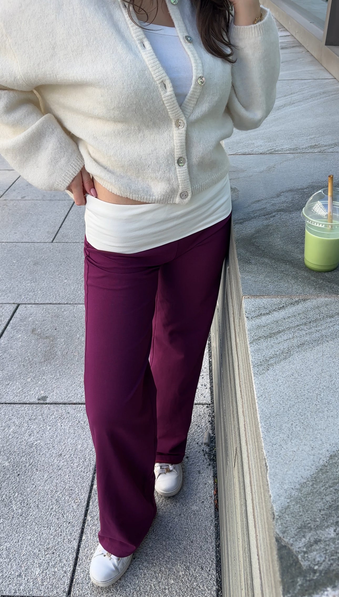 Plum Off White Pants - PRE ORDER