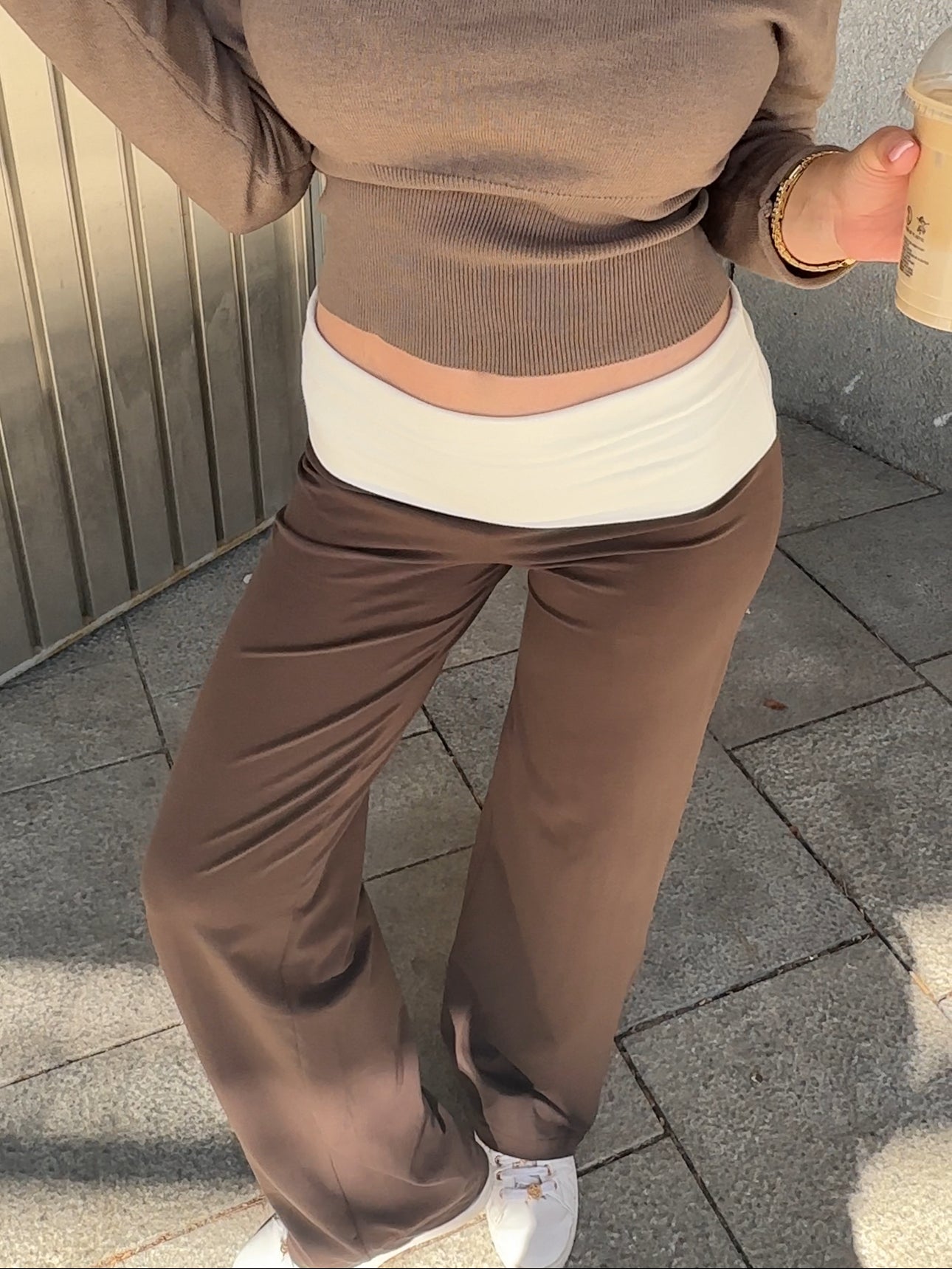 Brown Off White Pants - PRE ORDER