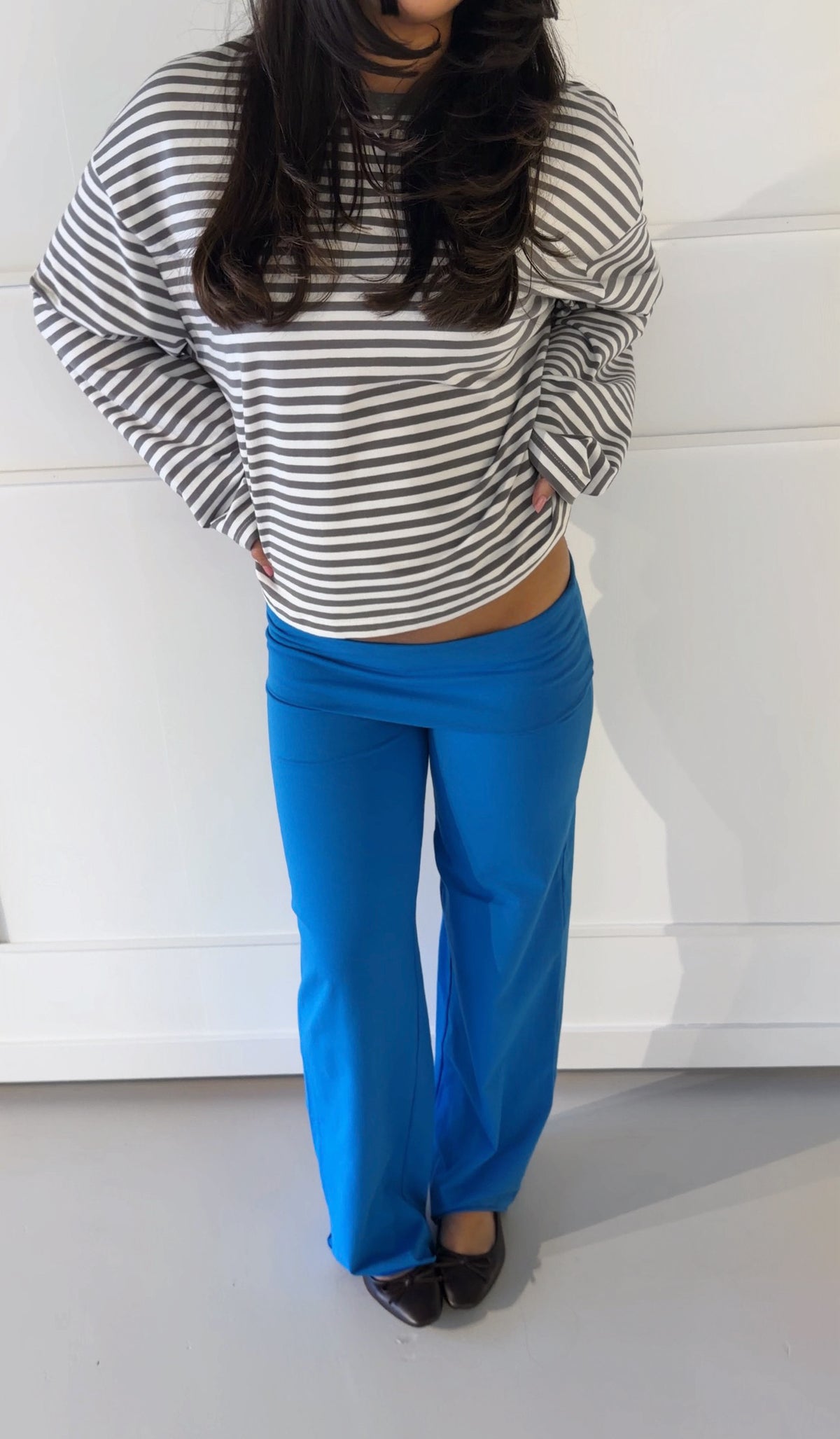 Capri Blue Fold Over Pants - PRE ORDER