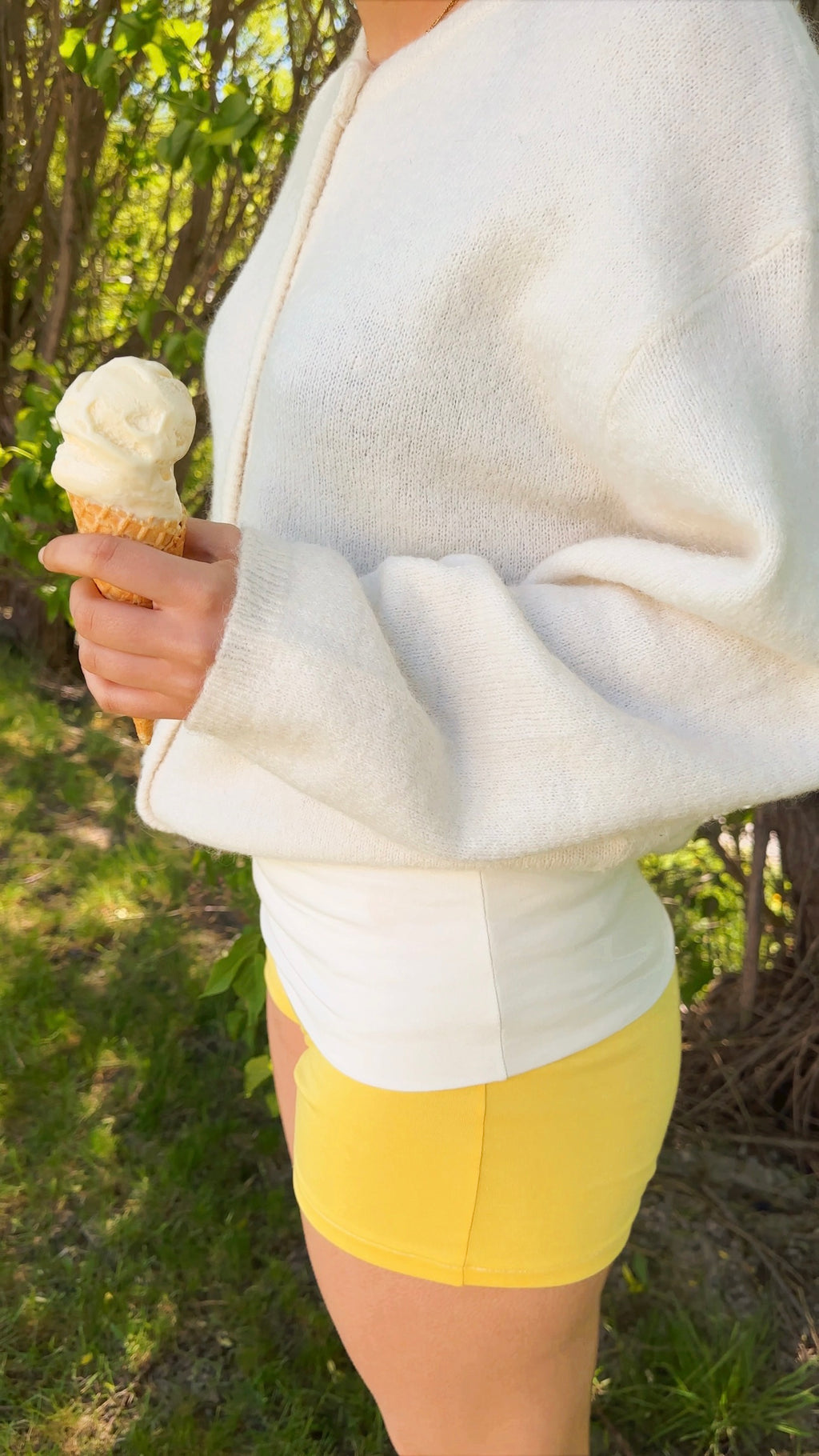 VELA Fold Over Shorts Yellow