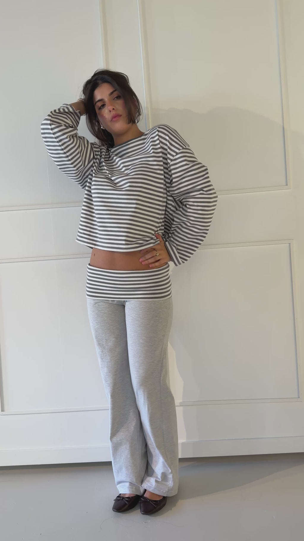SS Fold Over Pants Grey/Grey- PRE ORDER